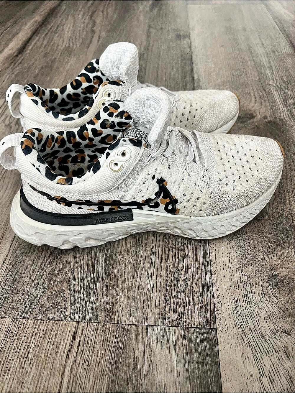 Nike React Infinity Run Flyknit  2 Leopard Print Sneakers Women’s 7